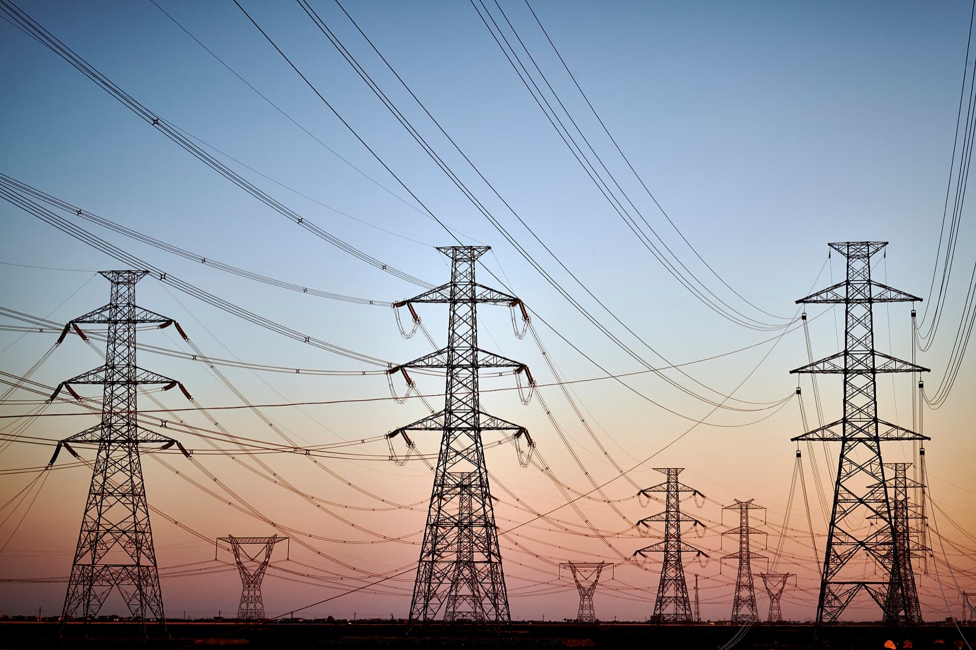 High-voltage transmission towers